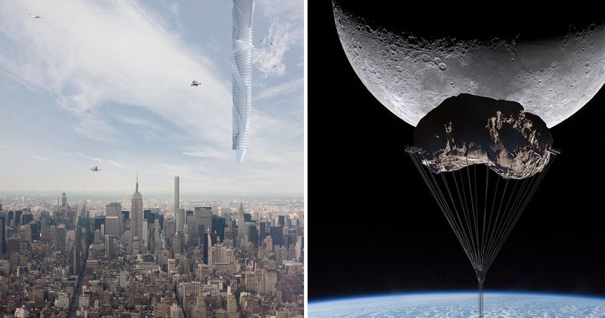 d50 3.jpg?resize=1200,630 - Architecture Firm Gears Up To Create 'World's Tallest Building' That Hangs Upside Down From Asteroid Soaring Through Space