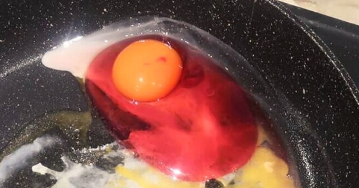 egg4.jpg?resize=1200,630 - Mother Left Baffled After Cracking A PINK Egg Into Her Frying Pan – She Was Then Warned By Others Not To Eat It