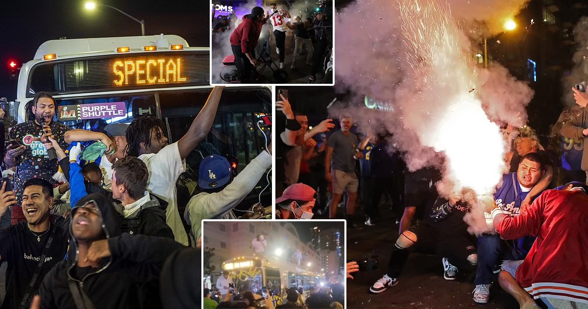 38.jpg?resize=1200,630 - BREAKING: Chaos On The Streets Of Los Angeles With One Person Shot As 'LA Rams' Fans Celebrate Home Team's Super Bowl Win By RIOTING & LOOTING