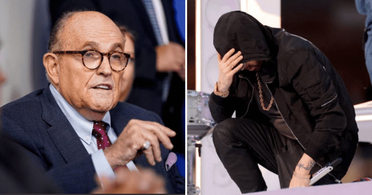54 1.jpg?resize=1200,630 - JUST IN: Rudy Giuliani Reacts HARSHLY To Rapper Eminem 'Taking The Knee' At Super Bowl, Demands He Leave The US