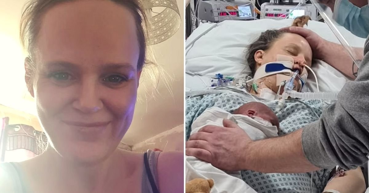 amber5.jpg?resize=1200,630 - Heartbreaking Moment Mother-Of-Three Holds Newborn Son Only Moments Before Suffering Two Cardiac Arrests