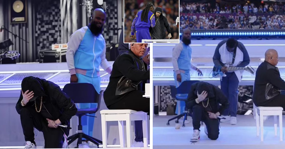 asfdasdff.png?resize=1200,630 - JUST IN: Rapper Eminem DEFIES NFL Rules To 'Take The Knee' During Super Bowl Half-Time Show