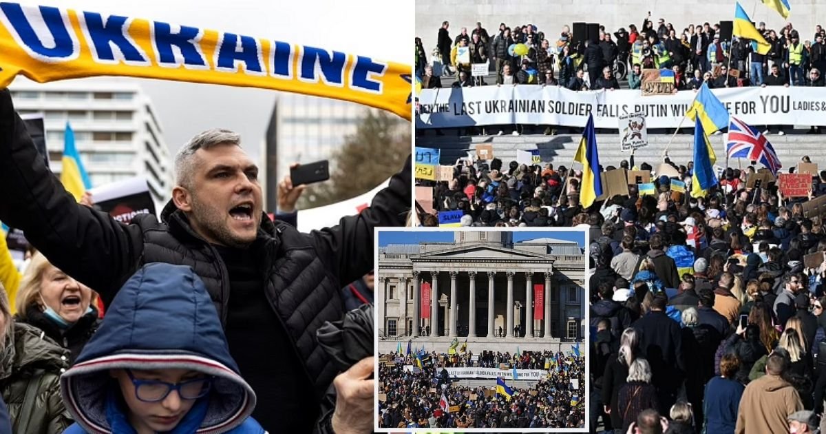 crowd6.jpg?resize=1200,630 - The World Condemns Putin's War: Hundreds Of Thousands Of Protesters Gathered In Cities With Yellow And Blue Ukrainian Flags