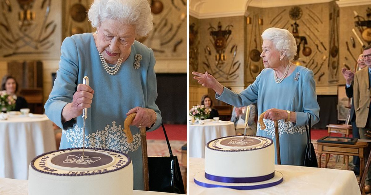 d18.jpg?resize=1200,630 - 'Sparkling' Queen All Set For Her Platinum Jubilee After Being Pictured Cutting A Cake During A Grand Reception