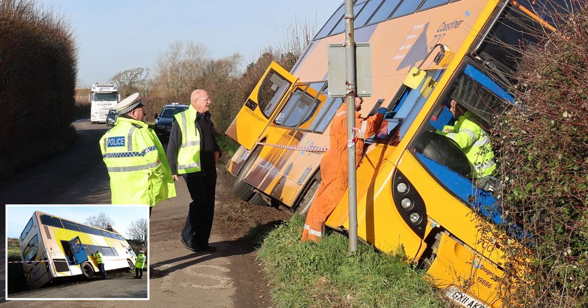 d25 1.jpg?resize=1200,630 - JUST IN: Double-Decker School Bus Carrying "67 Children" Turns Over & CRASHES Into Ditch