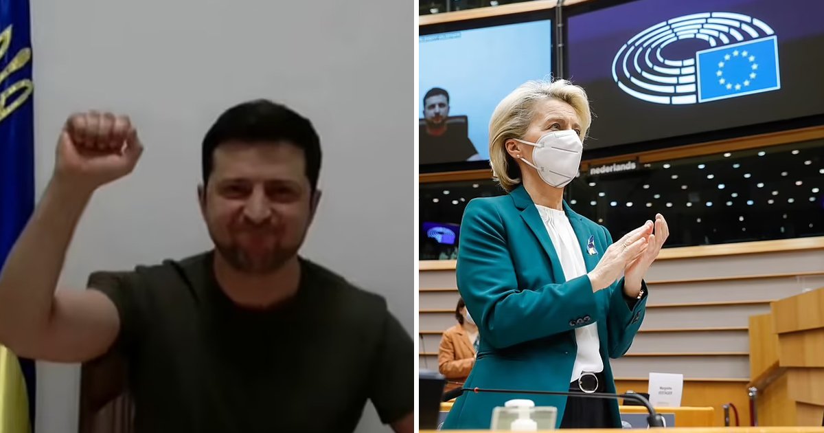 d91.jpg?resize=412,275 - Ukrainian President Zelensky Gains A 'Hero's Salute' After Giving Emotional Appeal To The EU
