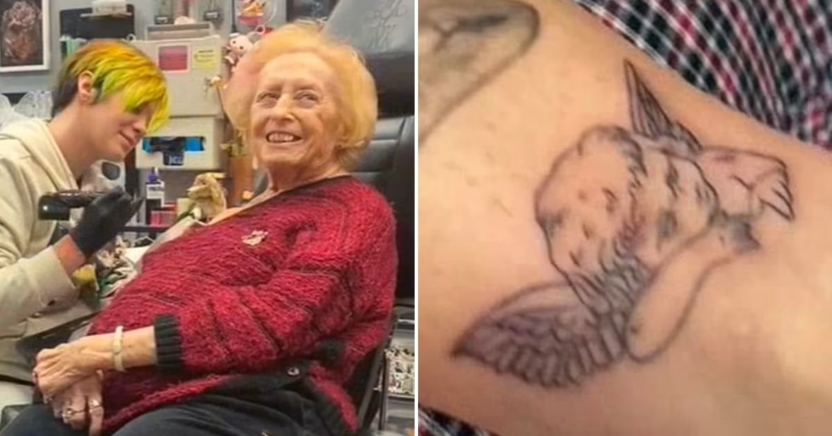 grandma4.jpg?resize=1200,630 - Grandma Flashes A Smile As She Gets Matching Tattoos With Granddaughter But Grandpa Was NOT Impressed