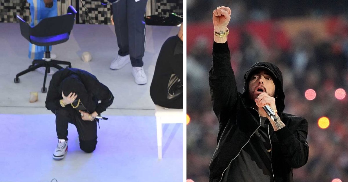 q1.png?resize=412,275 - BREAKING: Rapper Eminem DEFIES NFL Rules To 'Take The Knee' During Super Bowl Half-Time Show