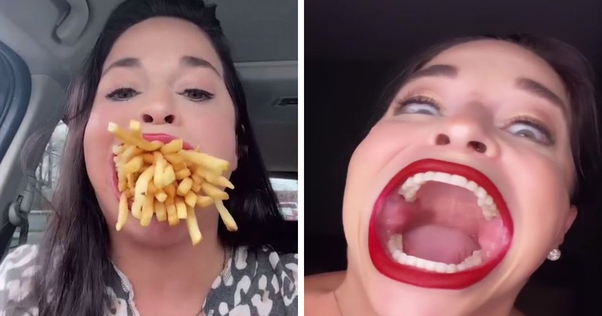 q5 1 1.png?resize=1200,630 - Woman With World's LARGEST Mouth Shoves LARGE 'Box Full Of Fries' Inside To Prove How Much Room There Actually Is