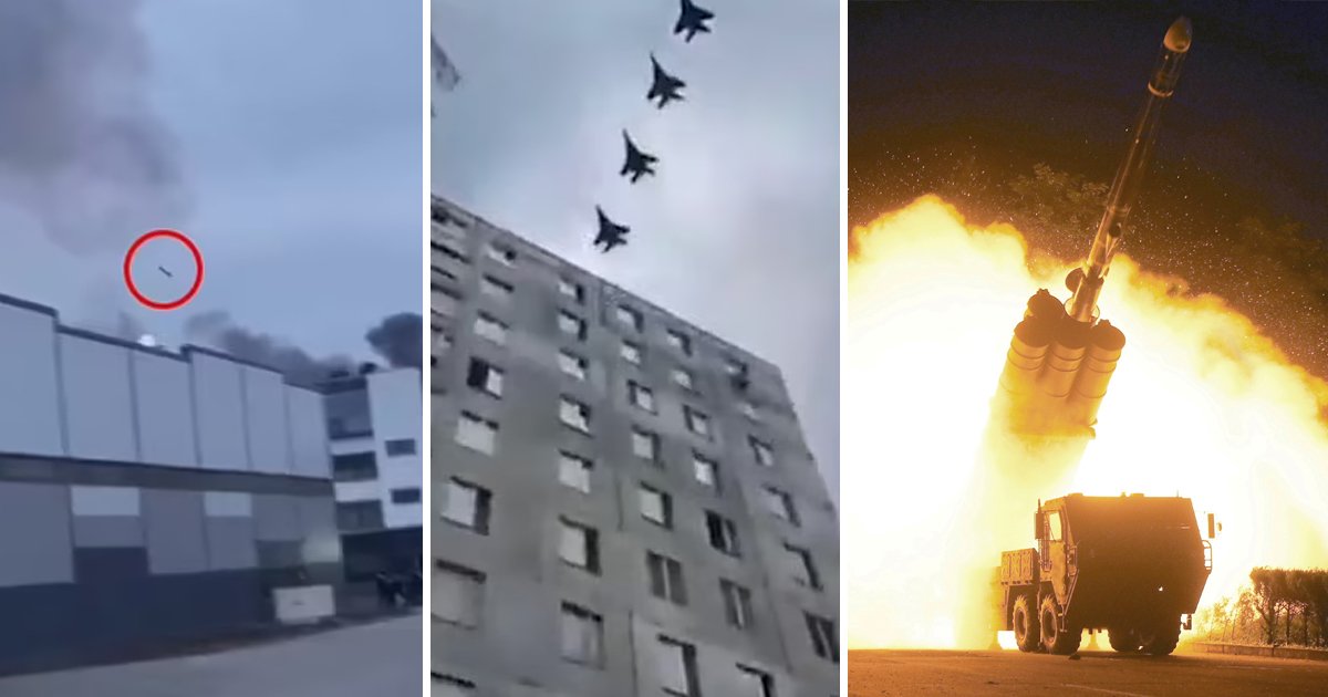 q5 8 1.jpg?resize=1200,630 - BREAKING: Terrifying Video Footage Shows Cruise Missiles Flying Overhead As Russian Troops Parachute Amid High-Intensity Explosions