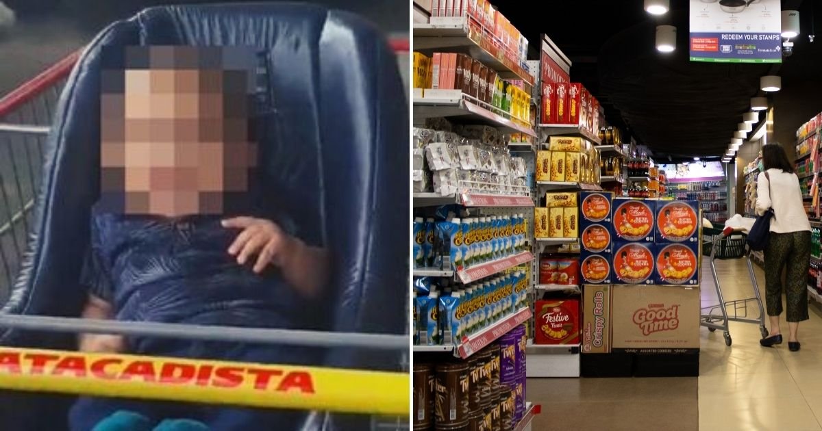 trolley4.jpg?resize=1200,630 - Four-Month-Old Baby Boy Was Found Alone In A Trolley At A Supermarket After His Parents 'Forgot' Him And Drove Home