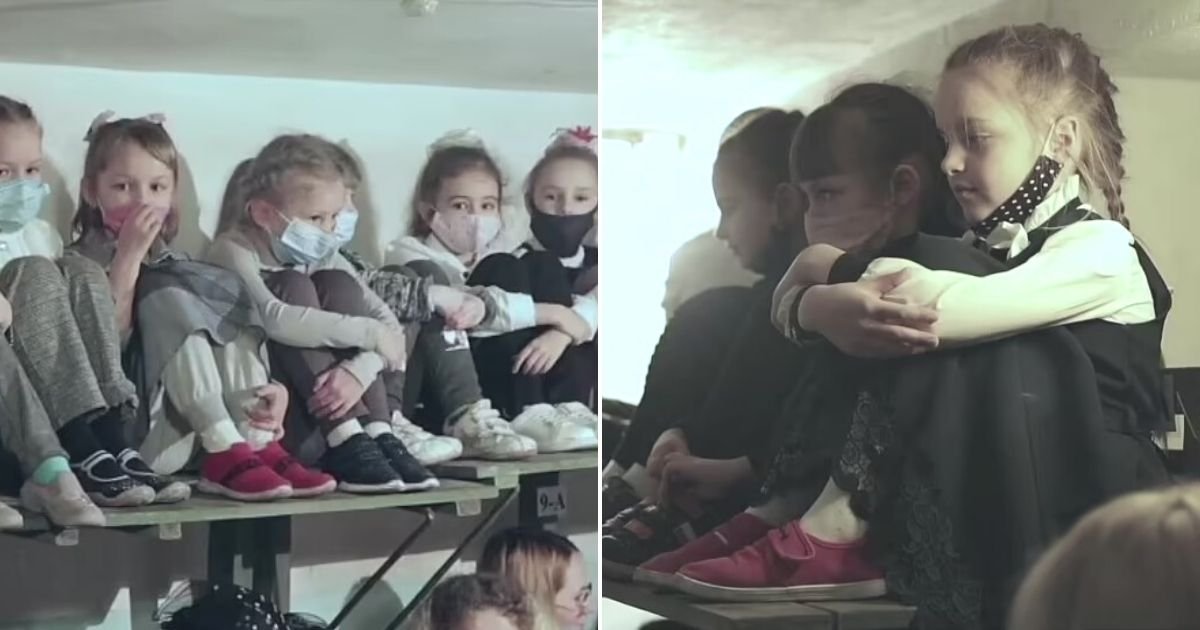 untitled design 42 1.jpg?resize=412,275 - BREAKING: Haunting Photos Show Young Children Hiding In Underground Bunkers In Ukraine After Putin’s Invasion