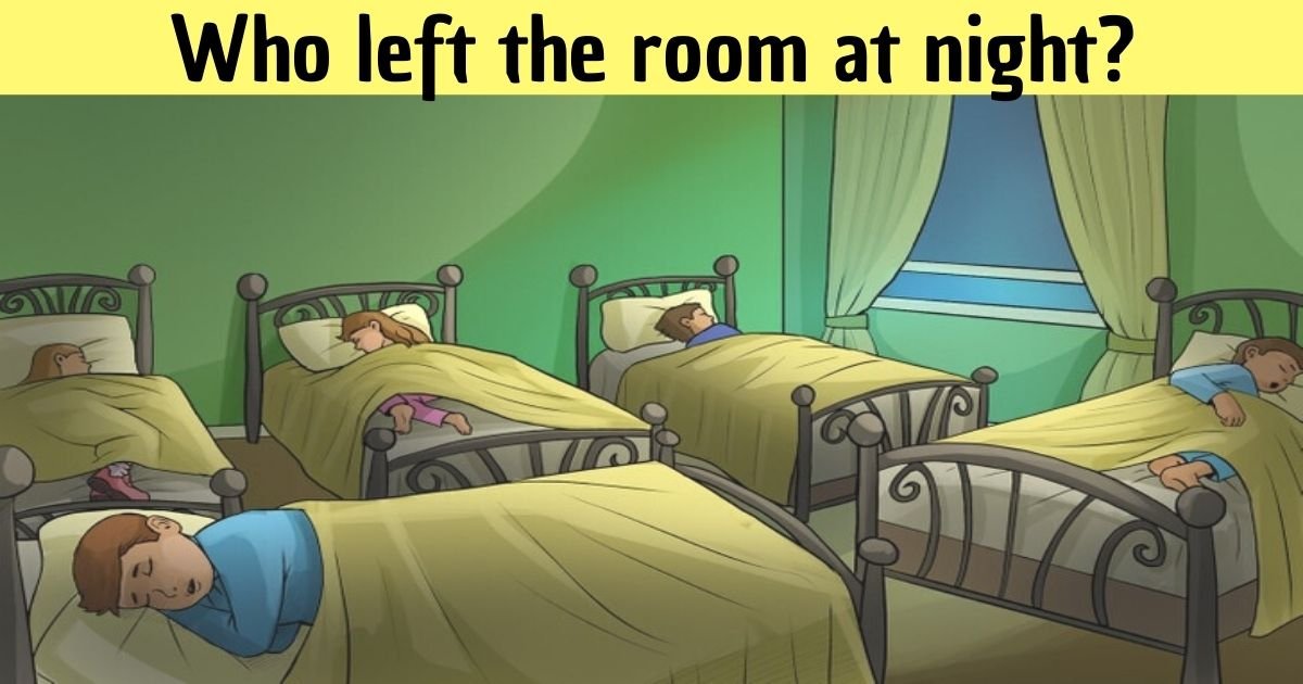 who left the room at night.jpg?resize=1200,630 - Which Of These Kids Snuck Out Of The Room At Night? Pay Attention To Details To Solve The Puzzle!