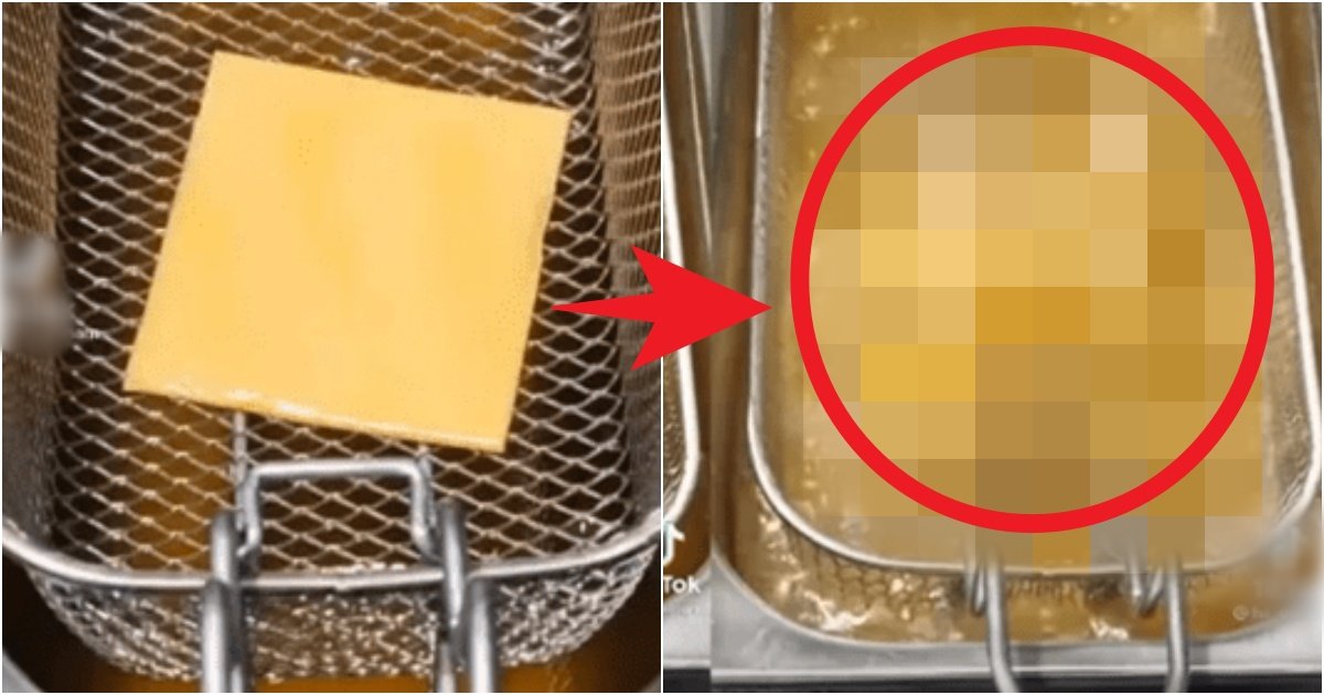 collage 409.jpg?resize=1200,630 - '이럴 줄이야..' 팔팔 끓는 기름에 슬라이스 치즈를 넣으면 생겨버리는 일(+실험 결과)