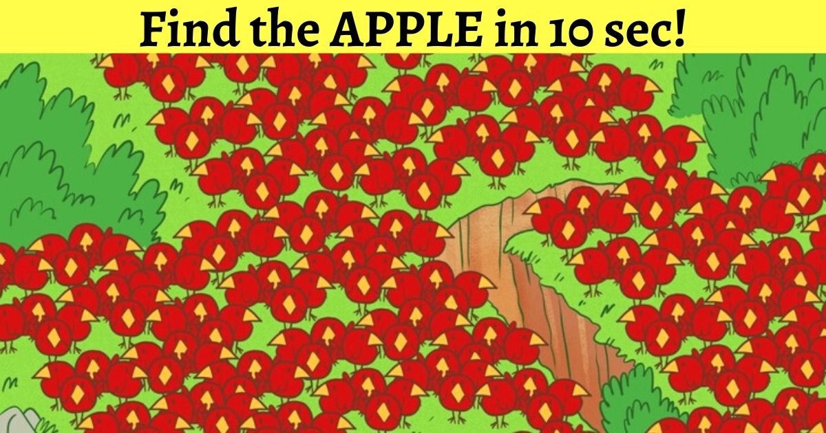 find the apple in 10 sec.jpg?resize=1200,630 - How Quickly Can You Find The APPLES In This Picture? 90% Of Viewers Couldn’t Spot Them All!