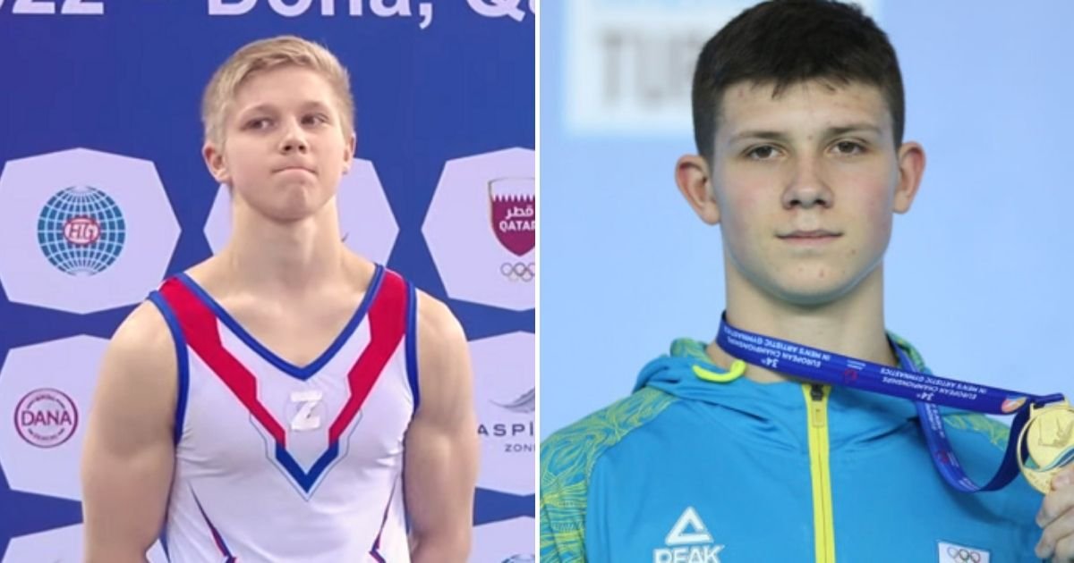 gymnast5.jpg?resize=1200,630 - Russian Athlete Sparks Outrage After He Wore National WAR Symbol While Sharing Stage With Ukrainian Rival