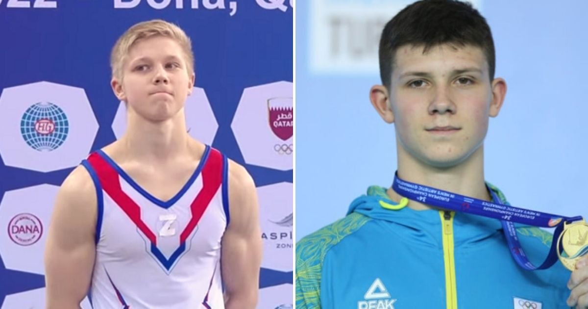 gymnast5.jpg?resize=412,232 - Russian Athlete Sparks Outrage After He Wore National WAR Symbol While Sharing Stage With Ukrainian Rival