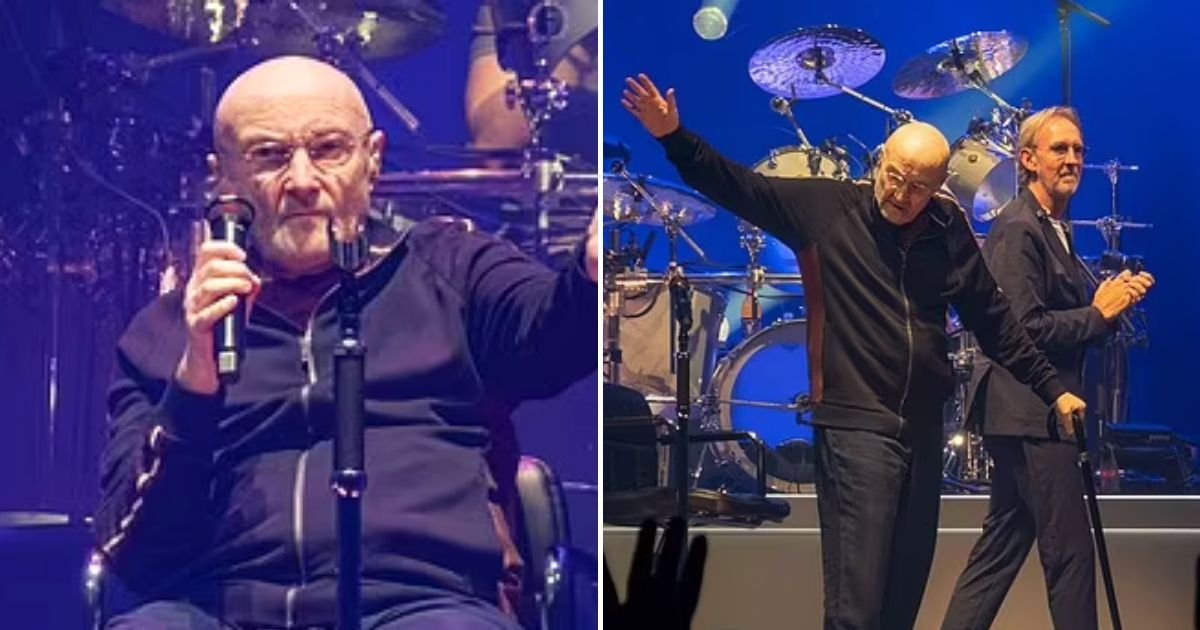 phil5.jpg?resize=1200,630 - Frail Phil Collins Bade An Emotional Farewell Alongside Bandmates Tony Banks And Mike Rutherford As They Played Their Final Concert
