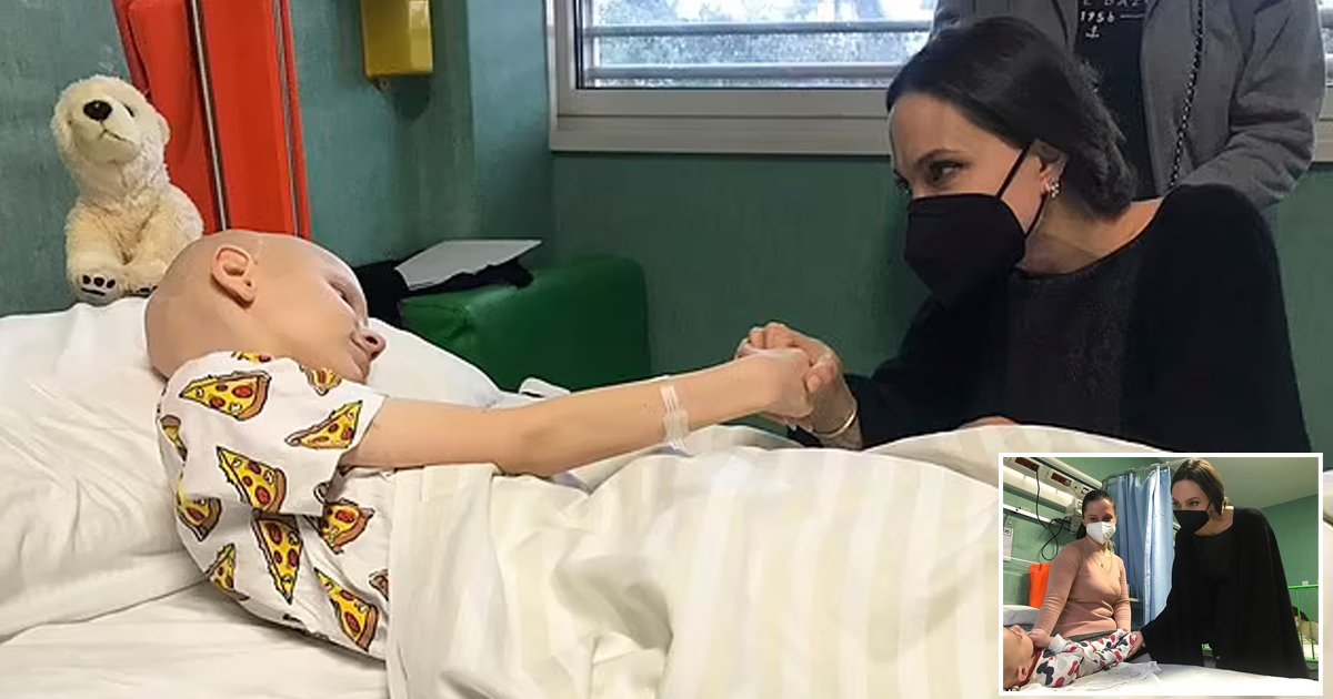 d160.jpg?resize=412,275 - Actress Angelina Jolie Visits 'Sick' Ukrainian Children Refugees In Hospital