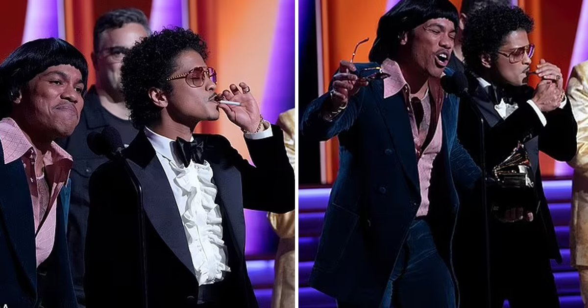 d5 1.jpg?resize=1200,630 - BREAKING: Grammy Viewers Left Speechless After Bruno Mars Lights Up CIGARETTE On Stage After Winning 'Record Of The Year'