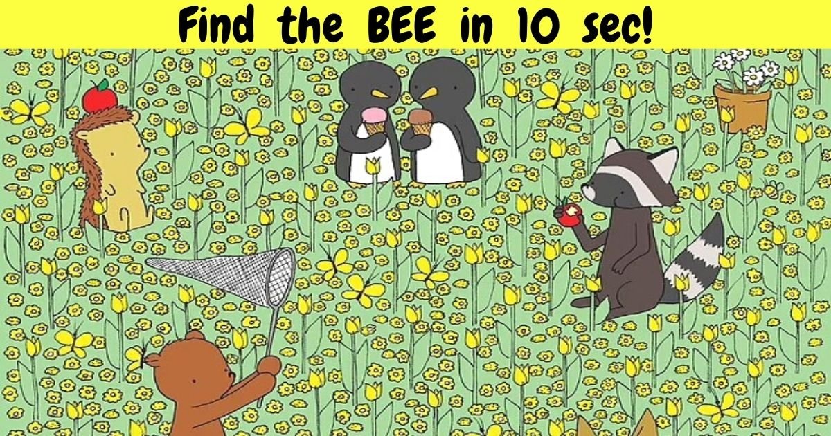 find the bee in 10 sec.jpg?resize=1200,630 - How Quickly Can You Spot The BEE In This Picture? 97% Of Viewers Couldn't Find It!