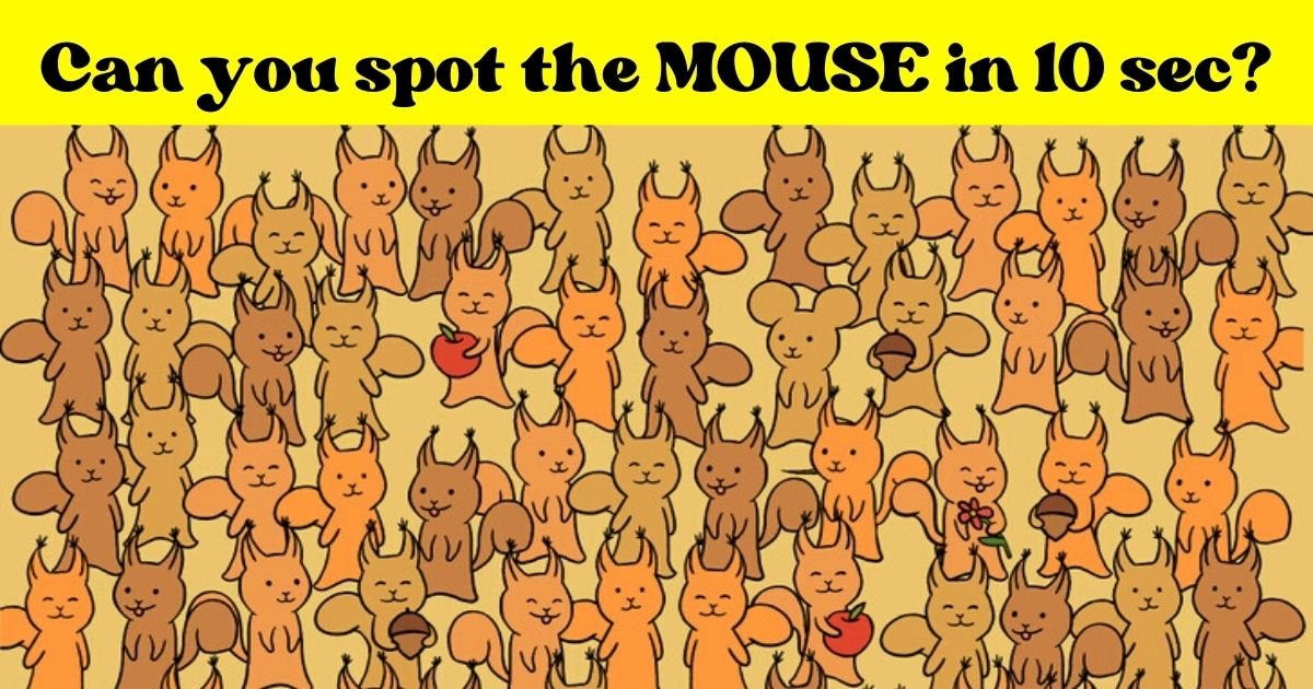 mouse3.jpg?resize=1200,630 - 9 Out Of 10 People Can't Spot The MOUSE Among The Squirrels! But How Fast Can You Find It?