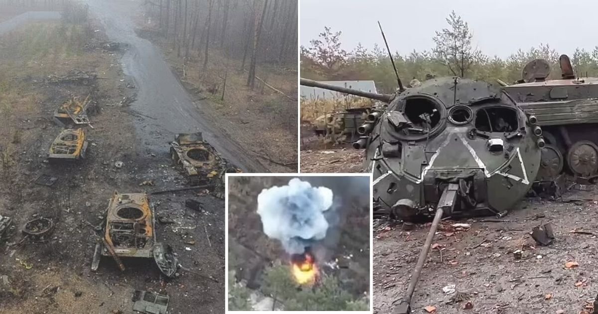 untitled design 21.jpg?resize=412,232 - BREAKING: Entire Russian Tank Convoy Is DESTROYED As Putin's Soldiers Are Pushed Out Of The Whole Kyiv Region