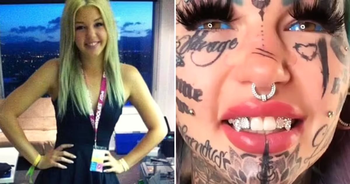 amber6.jpg?resize=412,275 - Woman Who Temporarily Went Blind After Getting Eyeball Tattoos Reveals New FANG Implants To Complete Transformation