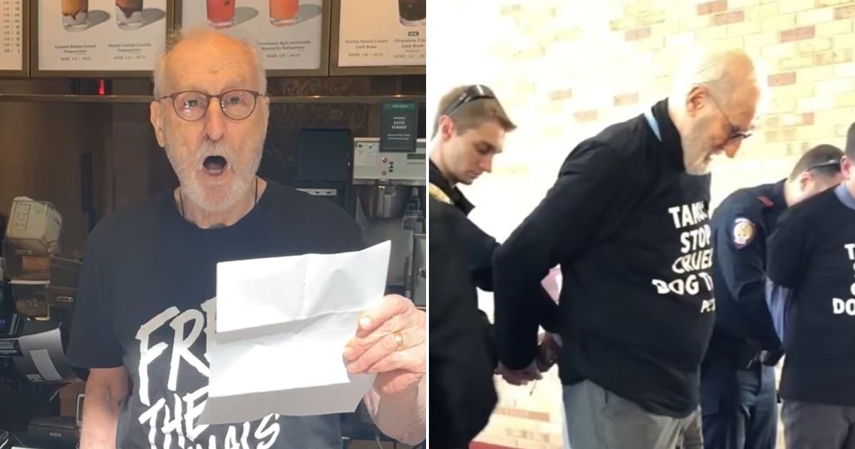 untitled design 16.jpg?resize=412,275 - JUST IN: Hollywood Star James Cromwell ARRESTED After Supergluing Himself To Starbucks Counter During Protest