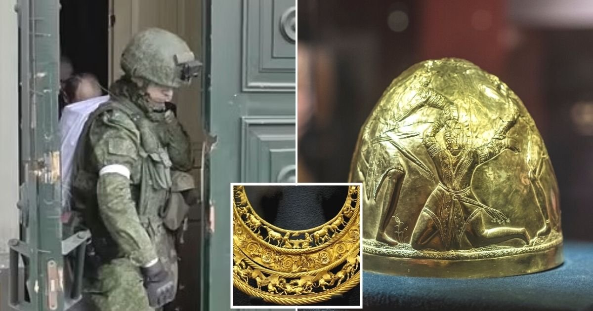 untitled design 75.jpg?resize=412,275 - BREAKING: Russian Soldiers Loot Museum And Threaten Staff At Gunpoint Before Stealing An Ancient Golden Crown