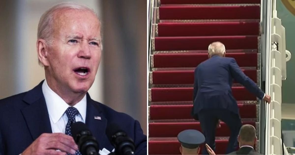 biden4.jpg?resize=1200,630 - President Joe Biden TRIPPED On The Steps Of Air Force One After Ordering Politicians To 'Step Up And Do Something About Crime And Gun Violence'