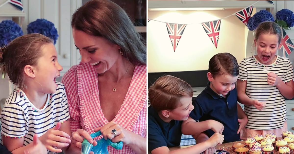 cambridge6.jpg?resize=1200,630 - Prince George, Princess Charlotte, And Prince Louis Bake Cakes With Their Mother Kate For A Cardiff Street Party