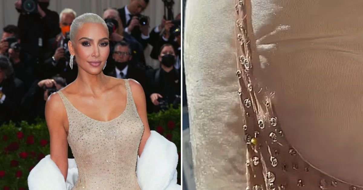 dress5.jpg?resize=1200,630 - JUST IN: New Video Shows 'Damaged' Marilyn Monroe Dress After Being Worn By Kim Kardashian To The Met Gala