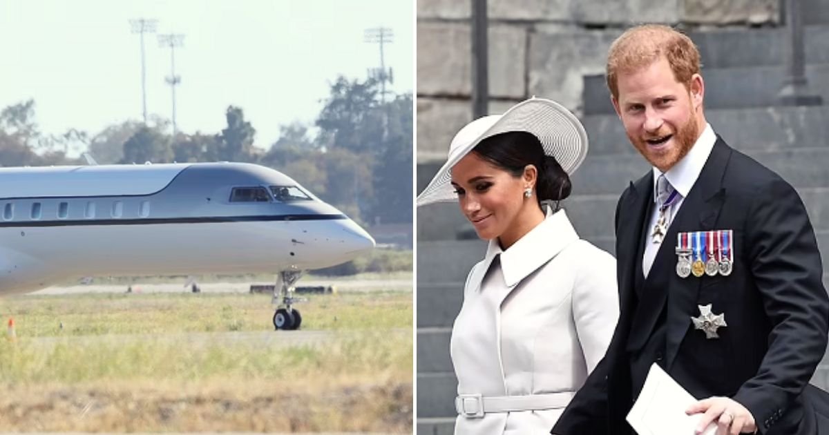 jet5.jpg?resize=1200,630 - Eco-Preachers Prince Harry And Meghan Are Accused Of 'Enormous Hypocrisy' For Flying Back To LA In A Private Jet