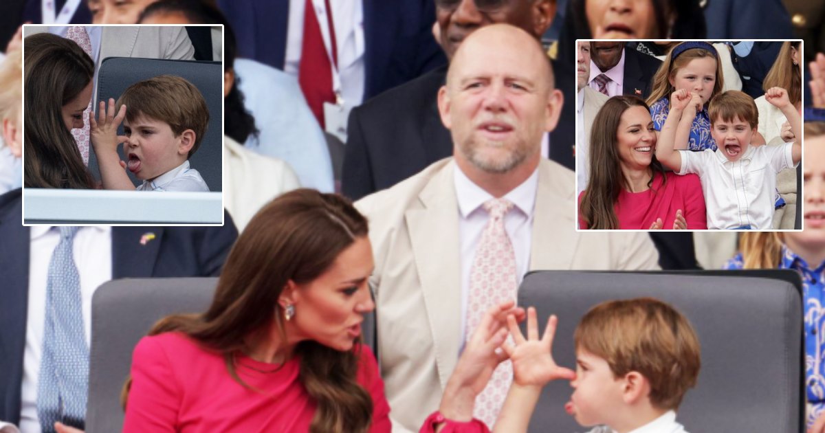 q5 3.png?resize=412,275 - Cheeky Prince Louis Seen Covering His Mom Kate Middleton's Mouth & Blowing Raspberries In An Exuberant Display During The Pageant