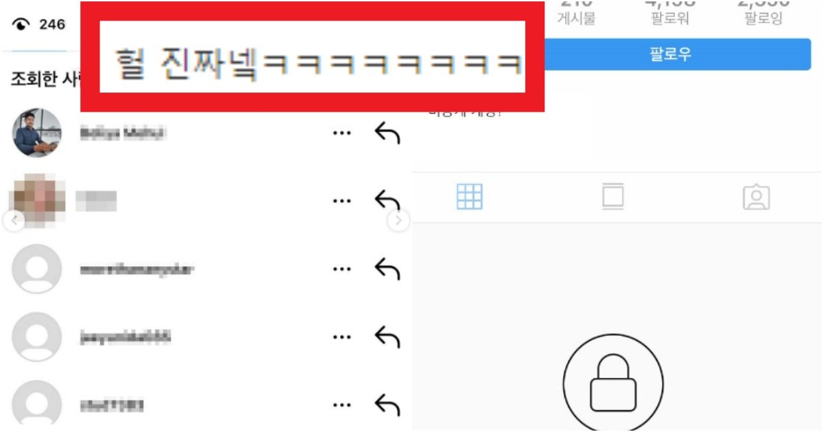 collage 229.jpg?resize=412,275 - '진짜 쪽팔리지도 않음..?' 비공개 계정으로 수시로 염탐하는 사람들 검거하는 개꿀팁