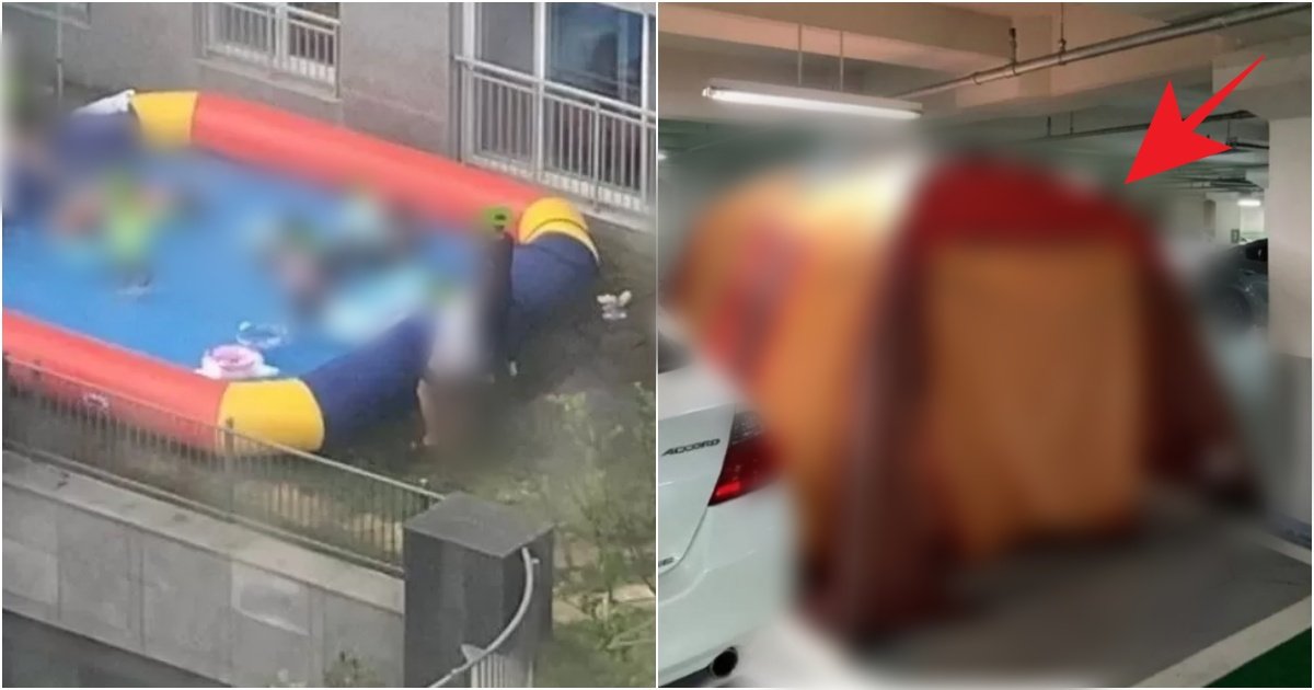 collage 251.jpg?resize=412,275 - '또또또 동탄이야??...' 아파트 수영장 후에 이번엔 '지하주차장에 대형텐트' 설치해버린 수준(+사진)