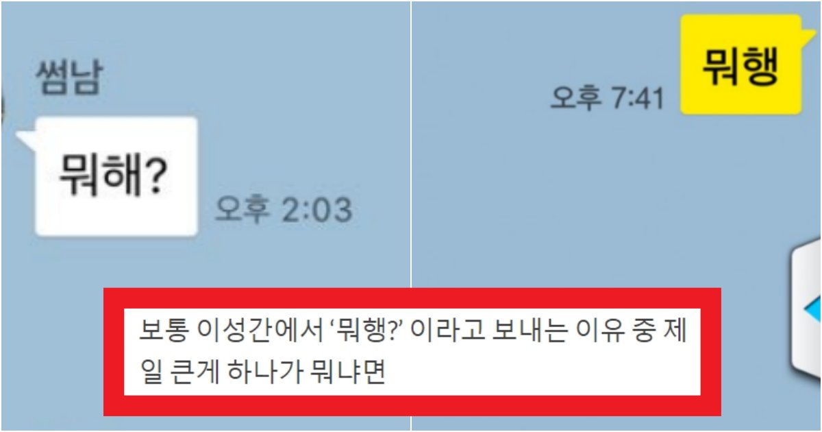 collage 64.png?resize=412,275 - '설레고 그럴 필요가 없음..' 은근 많은 사람들이 공감하는 '뭐해'와 '뭐행'의 차이점(+사진)