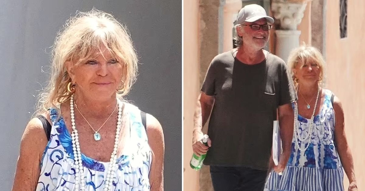 goldie5.jpg?resize=412,275 - JUST IN: Goldie Hawn STUNS In A Blue Smock Dress As She Enjoys A Leisurely Stroll Through Picturesque Ravello With Kurt Russell