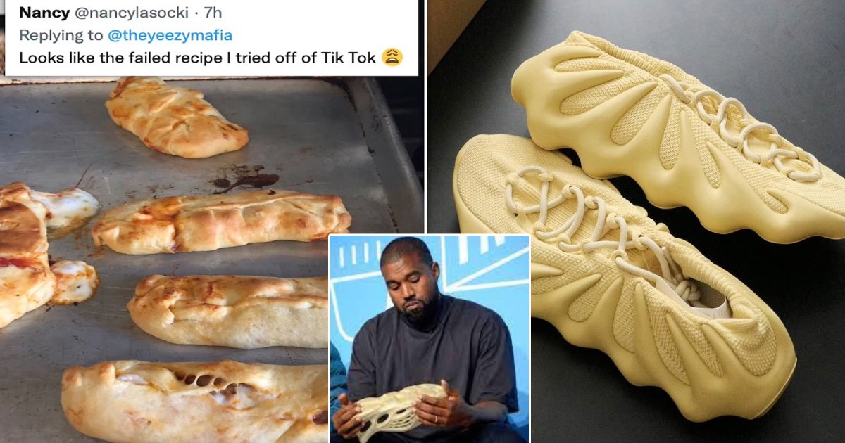 q3 1.png?resize=1200,630 - "It's Flaky Like FAILED Pastry!"- Kanye West's New Yeezy Trainers Bashed For 'Unusual Design' That Resembles Bakery Goods