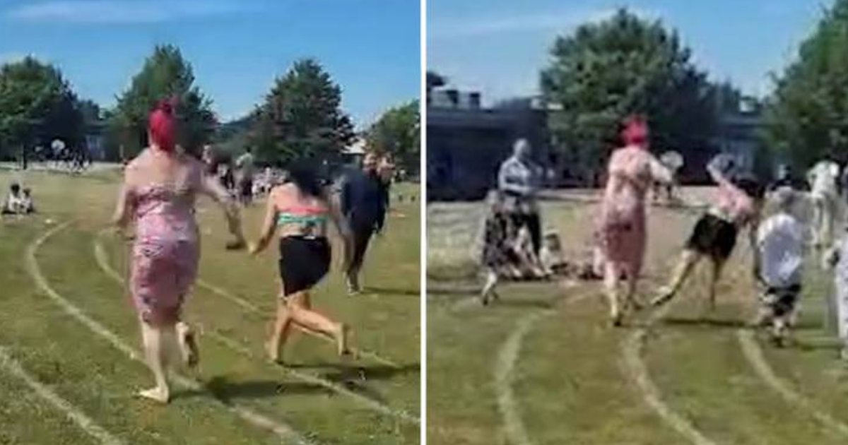 t10 1.png?resize=1200,630 - JUST IN: Competitive Mother PUSHES Parent & 'Sends Her FLYING' So She Could Win The Sports Day Race
