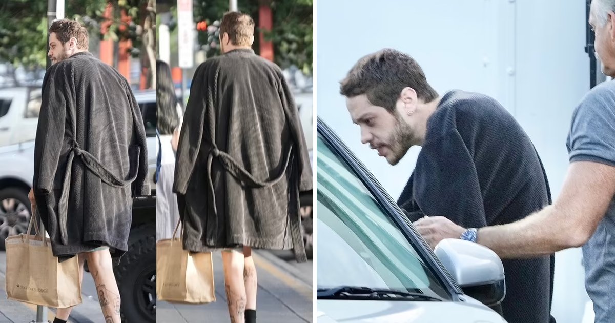 t2 6.png?resize=412,232 - "Did He Just Roll Out Of Bed?"- Pete Davidson Blasted For Sporting A 'Homeless Look' While Arriving On Set Of His New Film