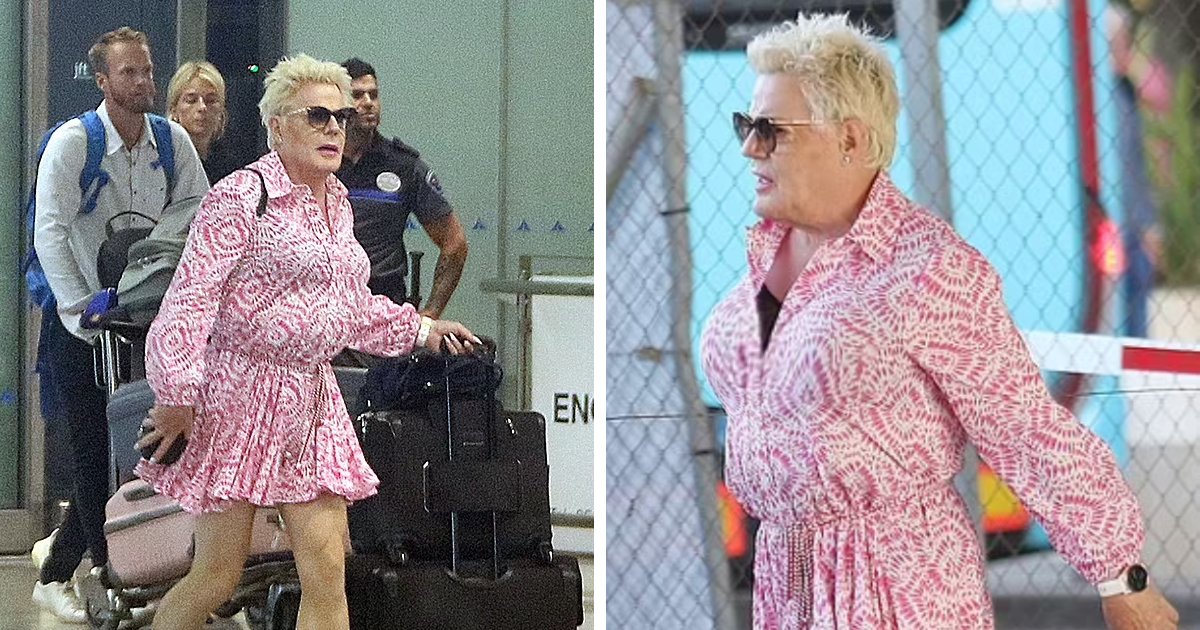 t2 7.png?resize=412,275 - EXCLUSIVE: Eddie Izzard Spotted In Fresh 'Platinum Blonde' Pixie Haircut While Pairing Her SHORT Dress With Trainers