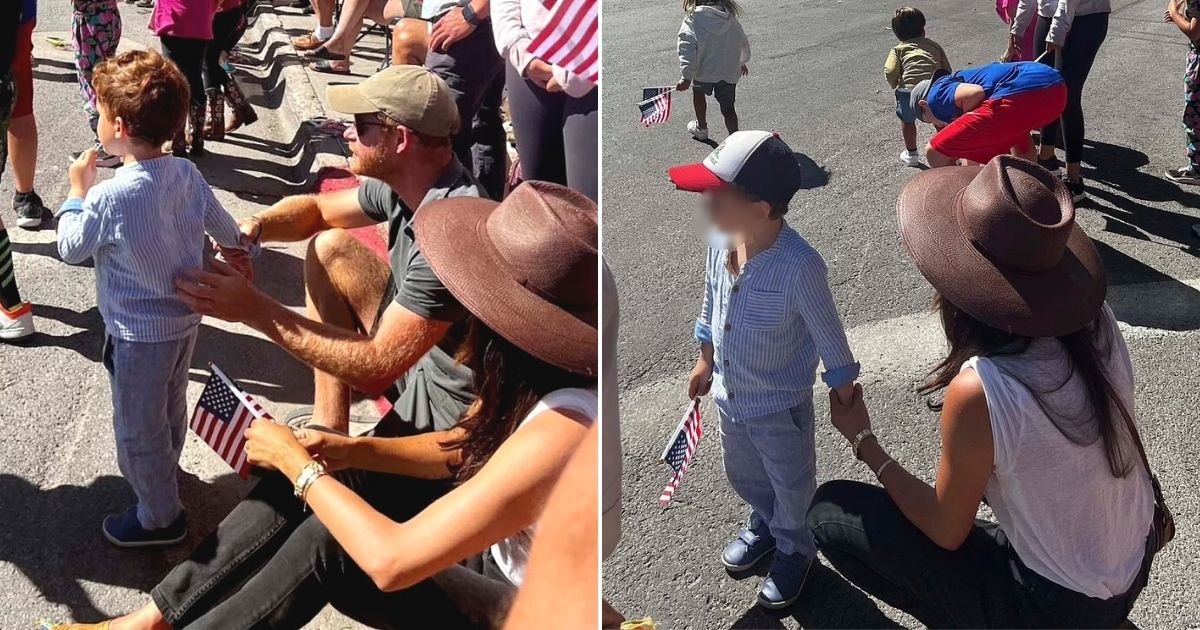 untitled design 19.jpg?resize=412,275 - Harry And Meghan Spotted Waving American Flags While Enjoying Fourth Of July Parade With Son Archie