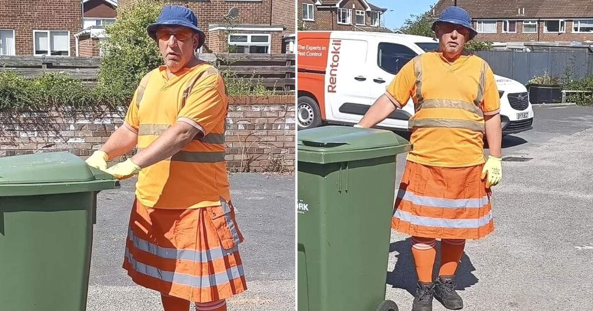 untitled design 51 1.jpg?resize=1200,630 - Garbage Collector Wears A SKIRT To Work After He Was Banned From Wearing Shorts In Summer Heat