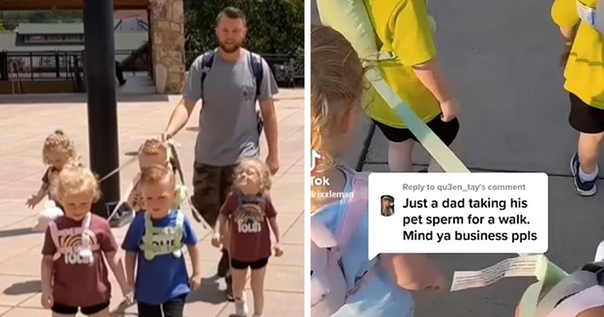 d10 2.jpg?fit=1024%2C538&ssl=1&strip=all - "They Are Humans, Not Dogs!"- Father Of Five Begins Massive Debate For Using A LEASH To Take His Kids Out For A Walk