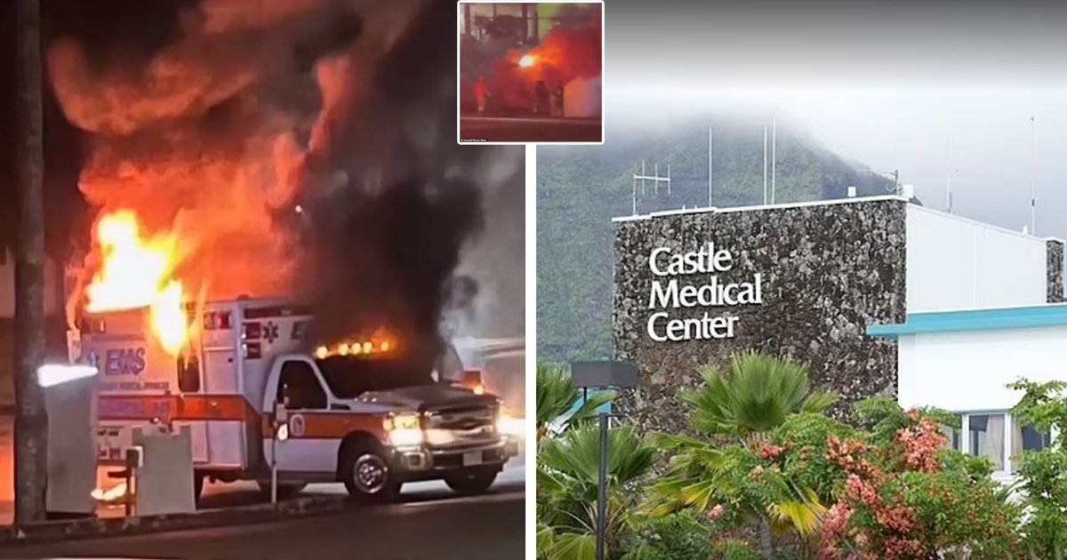 d82.jpg?resize=1200,630 - BREAKING: Ambulance Catches FIRE After Mega Explosion Outside Hawaiian Hospital