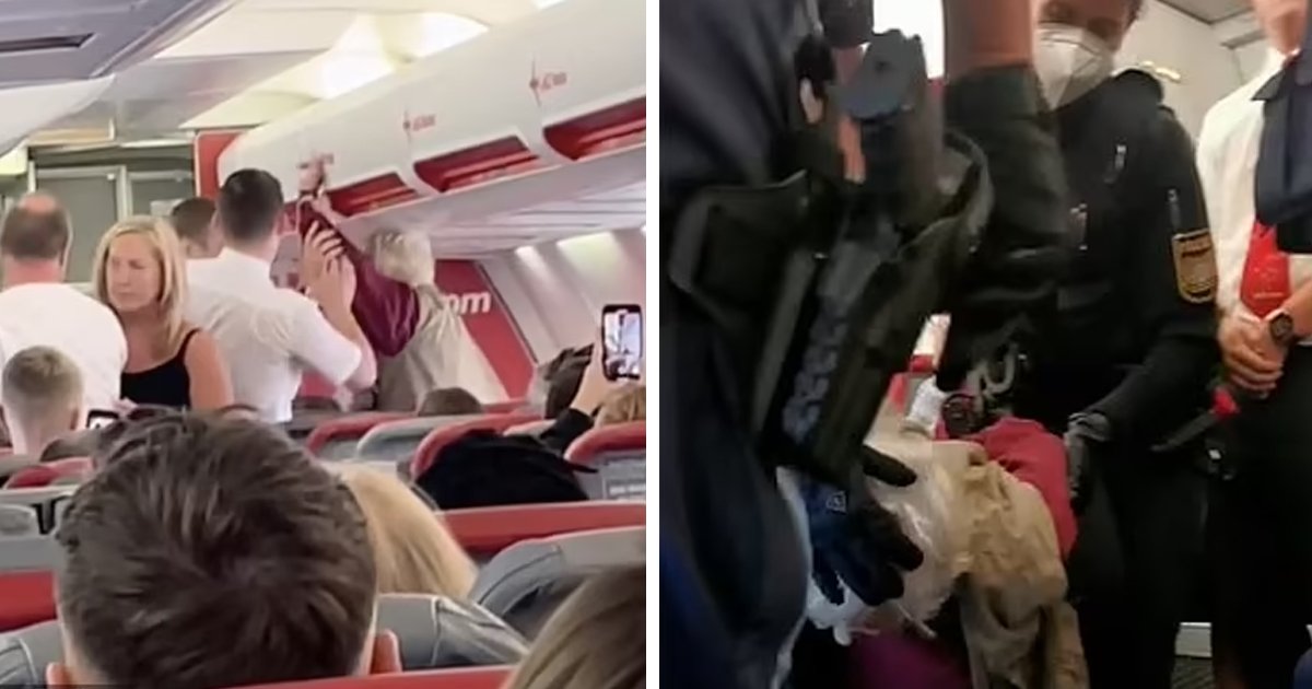 d95.jpg?resize=1200,630 - BREAKING: Passengers CHEER As Elderly Woman Who SLAPPED Crew Member Is DRAGGED Off Plane