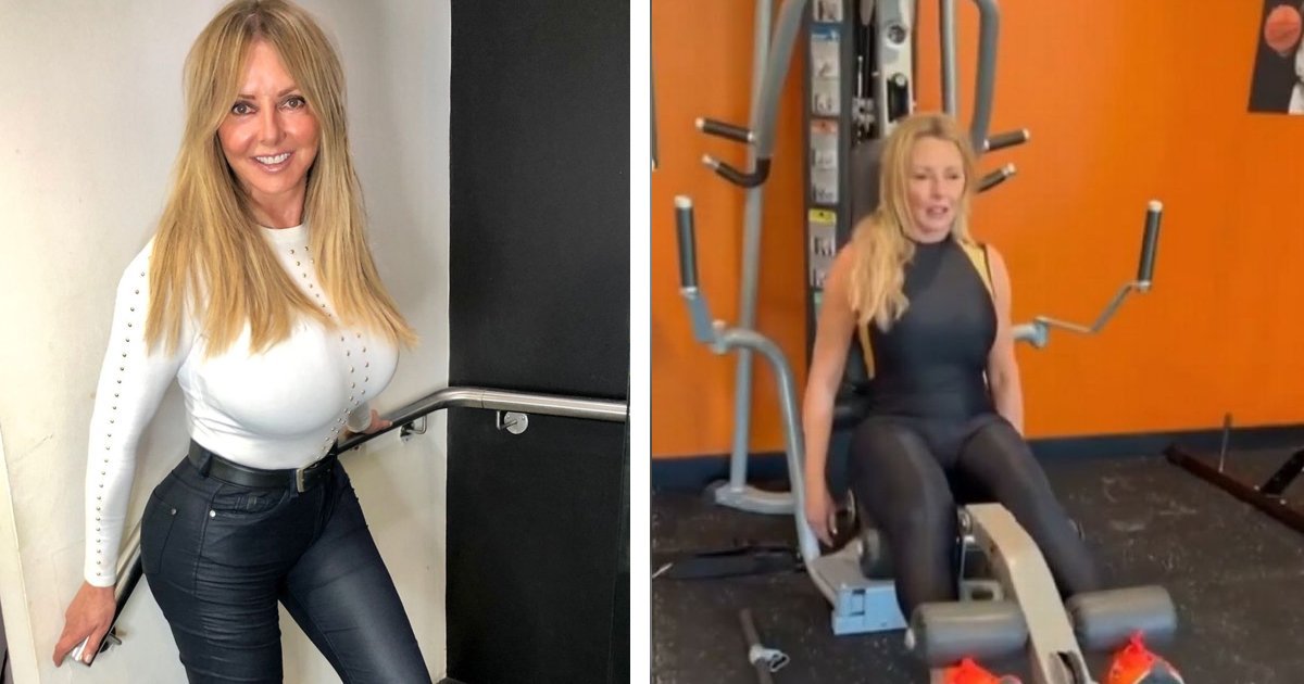 t9 1 1.png?resize=412,275 - EXCLUSIVE: Carol Vorderman Flaunts Her 'Ageless Curves' After Intense Workout In 'Skintight Attire'