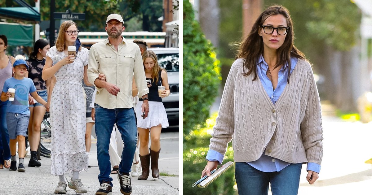 t9 2.png?resize=1200,630 - JUST IN: Newly Married Ben Affleck Takes Some Time Out To Go On A Stroll With His 'Jennifer Garner' Look-Alike Daughter Violet